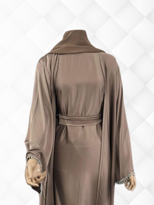 Maya Diamante Abaya - Brown